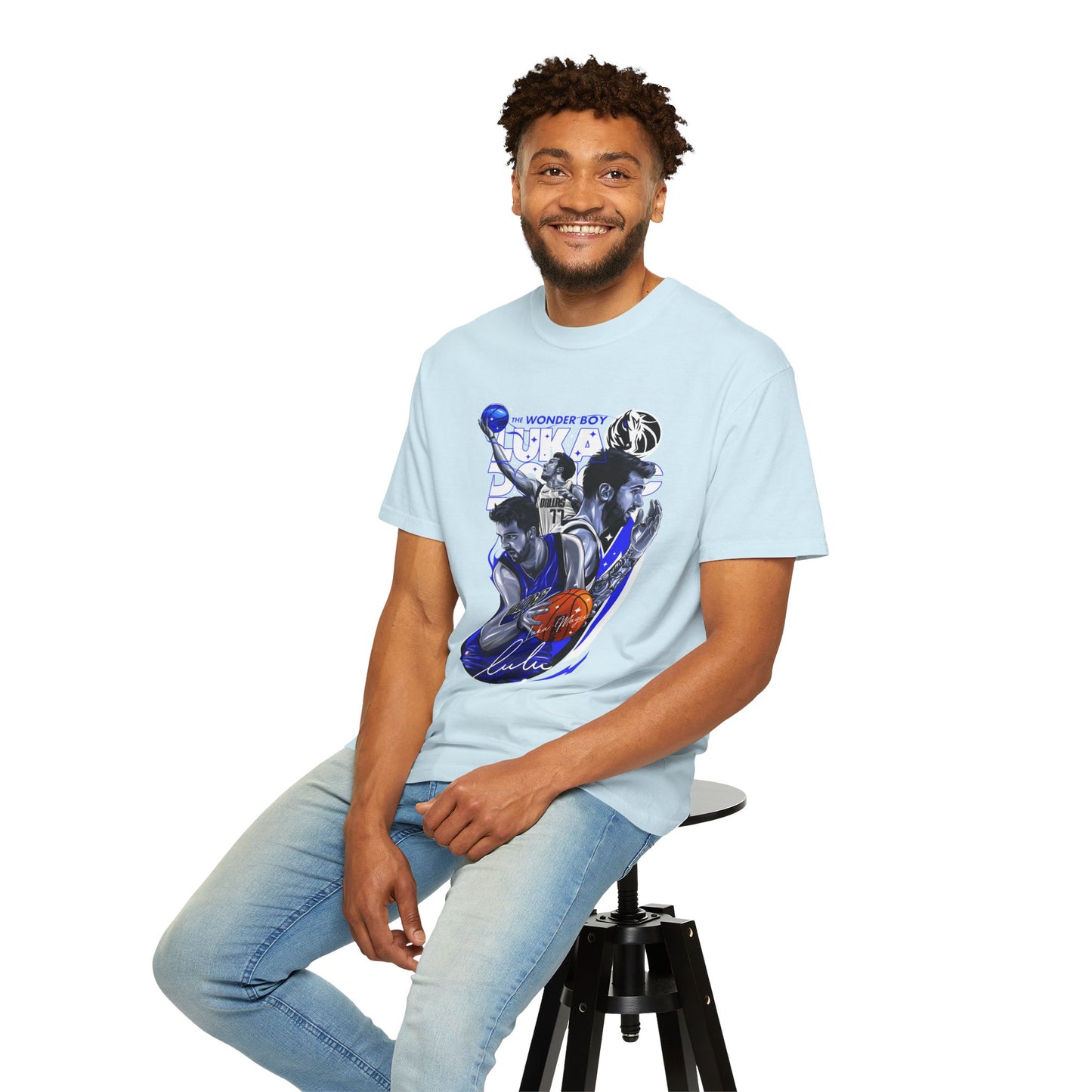 Unisex Garment-Dyed T-shirt | Luka Doncic "The Wonder Boy" Basketball Tee - CreativeRino