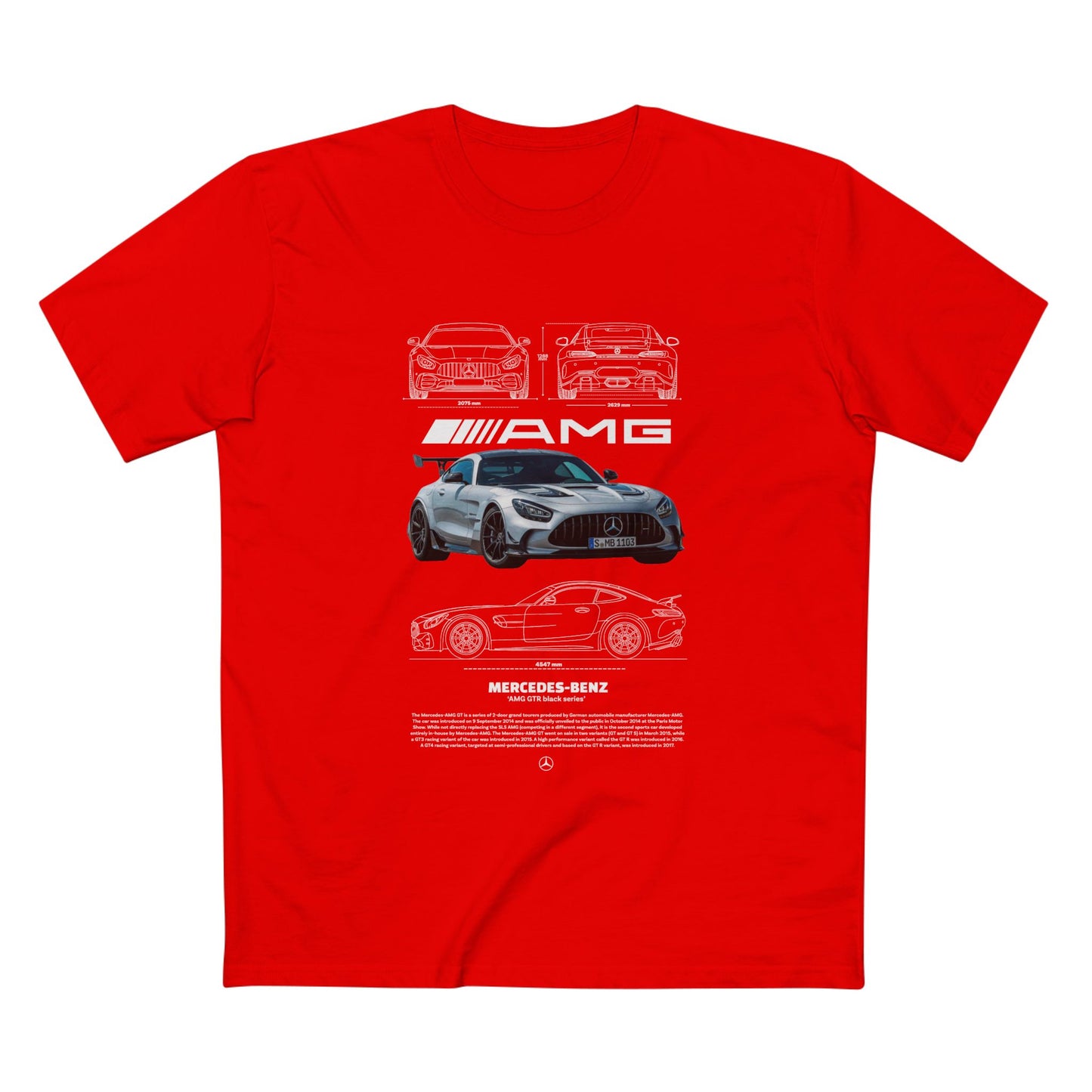 Mercedes-Benz  AMG GTR Sports Car Tee - AMG T-shirt Design - CreativeRino