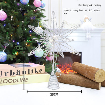 3D Iron Carved Tree Top Star | Dimensional Metal Christmas Tree Topper & Hanging Ornament Decor eprolo