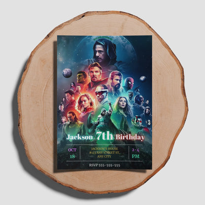 Avengers Doomsday Birthday Invite Template | Dr Doom Invitation - CreativeRino