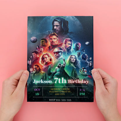 Avengers Doomsday Birthday Invite Template | Dr Doom Invitation - CreativeRino