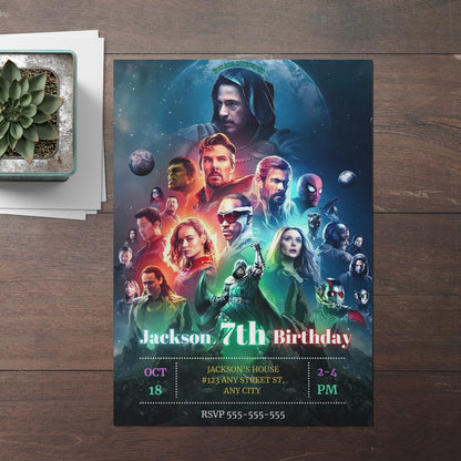 Avengers Doomsday Birthday Invite Template | Dr Doom Invitation - CreativeRino