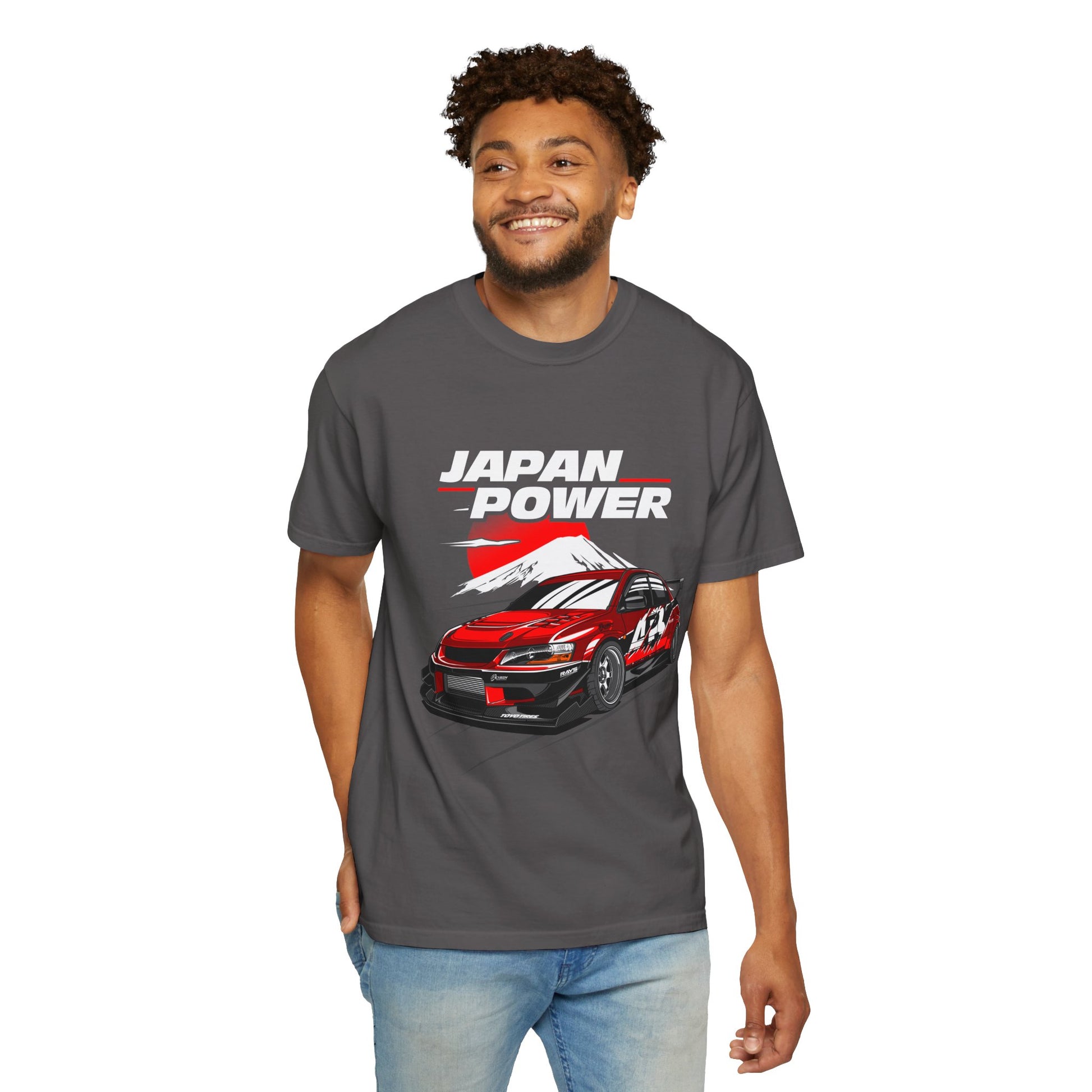Japan Power Car Unisex Garment-Dyed T-shirt - Perfect T-shirt for Car Enthusiasts - CreativeRino