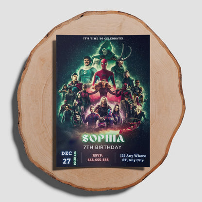 Avengers Doomsday Invitation Template | Dr Doom Birthday Invite - CreativeRino