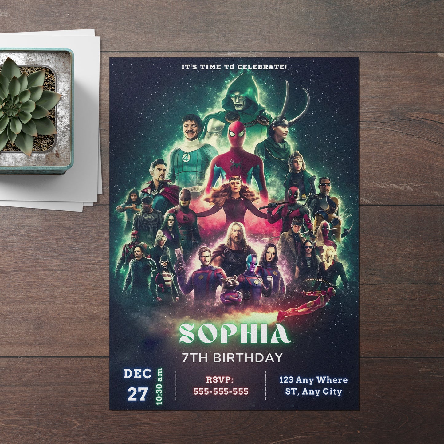 Avengers Doomsday Invitation Template | Dr Doom Birthday Invite - CreativeRino