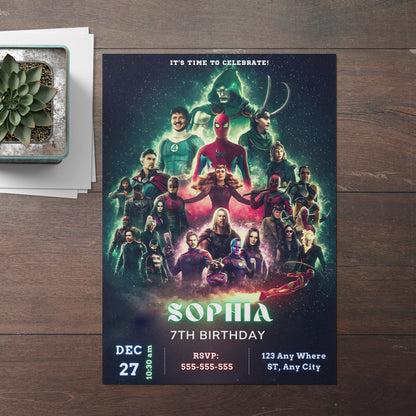 Avengers Doomsday Invitation Template | Dr Doom Birthday Invite - CreativeRino