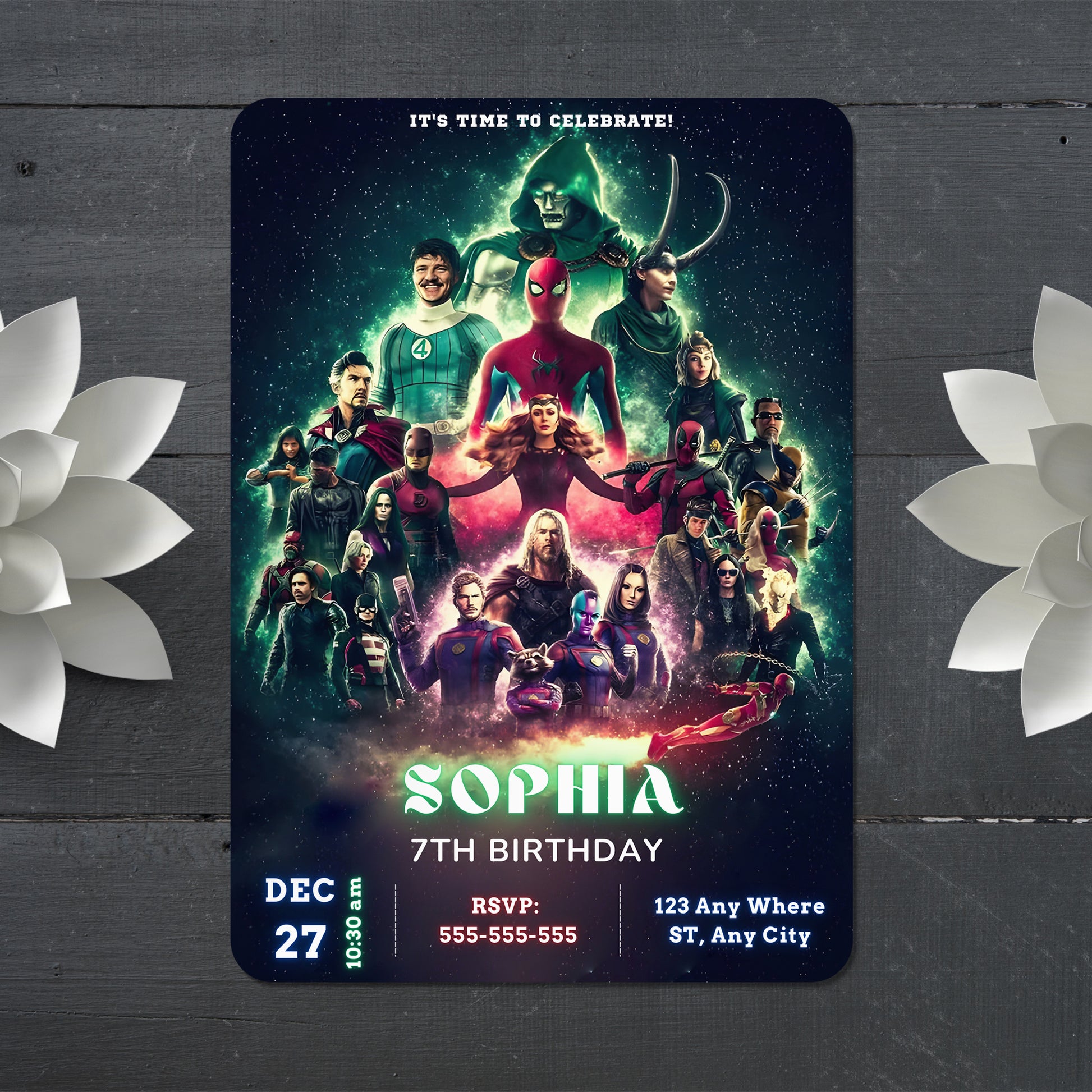 Avengers Doomsday Invitation Template | Dr Doom Birthday Invite - CreativeRino