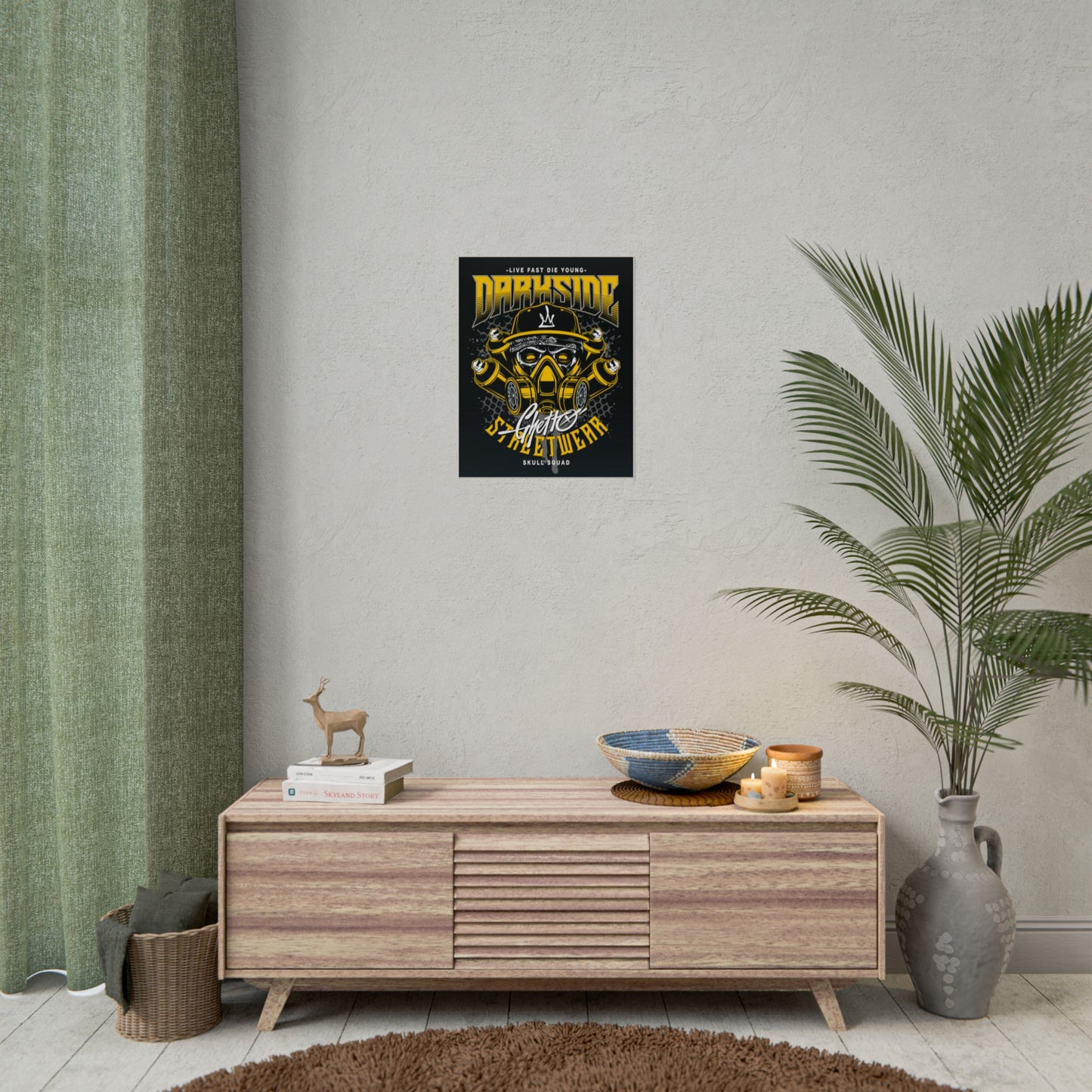 Skull Streetwear Rolled Poster - 'Darkside' Design Wall Art - CreativeRino