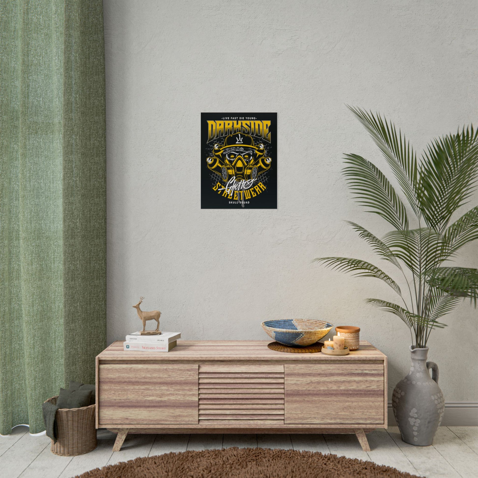 Skull Streetwear Rolled Poster - 'Darkside' Design Wall Art - CreativeRino