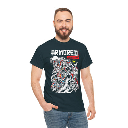 Armored Mecha Corp Heavy Cotton Tee - Unisex Graphic Attack on Titan Tshirt for Sci-Fi Fans | Anime Graphic T-shirt - CreativeRino