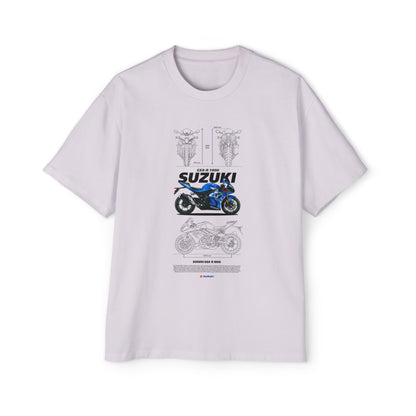 Suzuki GSX-R 1000 Men's Heavy Oversized Motorcycle T-shirt Graphic Casual Wear - CreativeRino