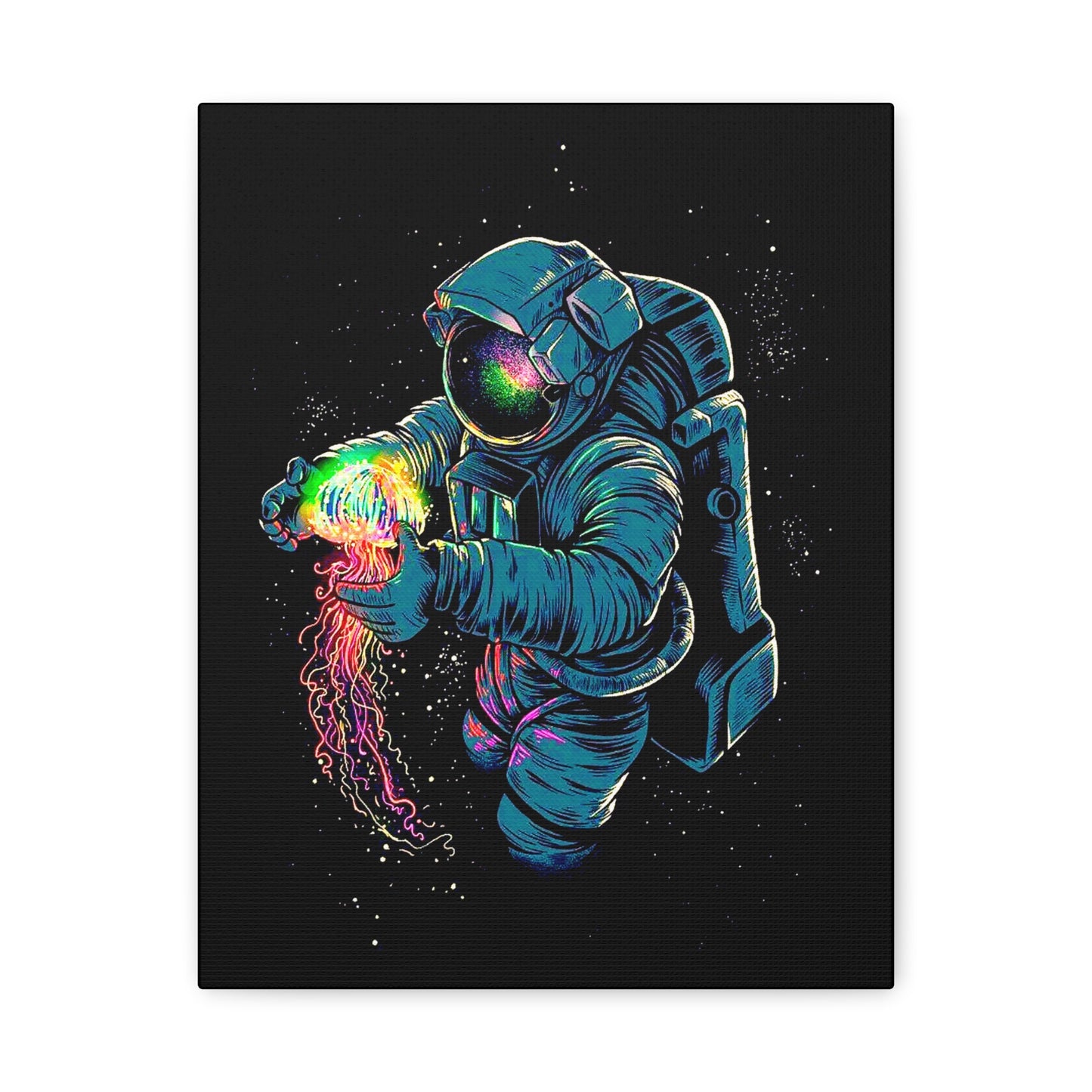 Cosmic Astronaut Canvas Art - Colorful Space Decor - CreativeRino