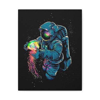 Cosmic Astronaut Canvas Art - Colorful Space Decor - CreativeRino