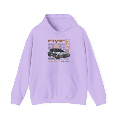 Civic Retro Car Hooded Sweatshirt - Perfect T-shirt Gift for Car Enthusiasts - CreativeRino