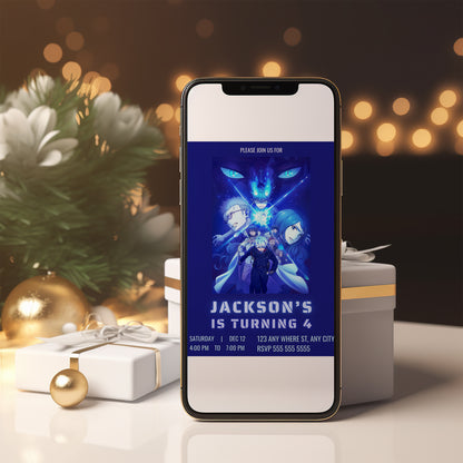 Blue Exorcist Birthday Invitation Template - CreativeRino