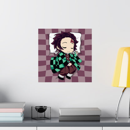 Chibi Anime Character Poster - Cozy Sleep Vibes Demon Slayer for Fans - CreativeRino