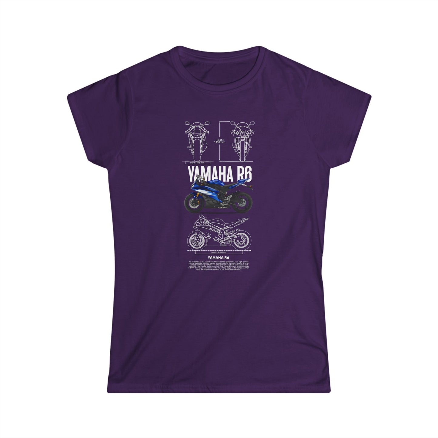 Yamaha R6 Women's Softstyle Tee - Perfect for Motorcycle Enthusiasts - CreativeRino