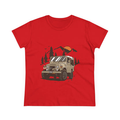 Adventure Ready Women's Cotton Tee - Off-Road Vehicle Graphic - CreativeRino