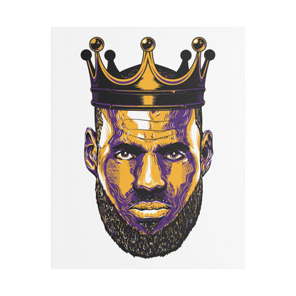 LeBron James Crowned King Satin Canvas Print - CreativeRino