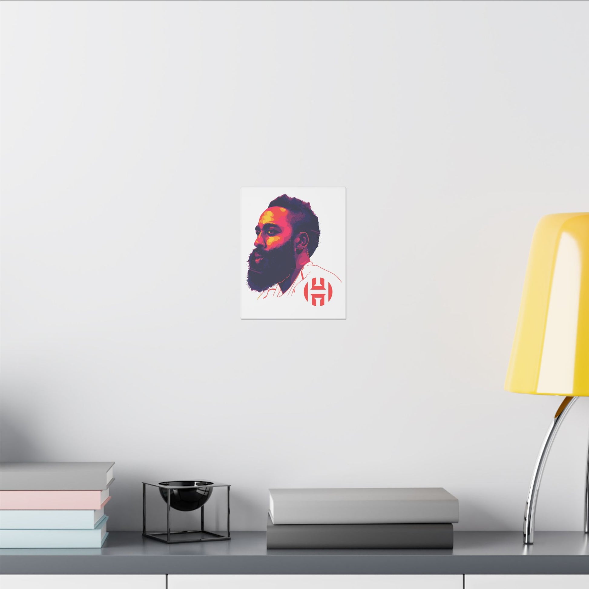 Stretched Matte Canvas Art - Vibrant Portrait of James Harden - CreativeRino