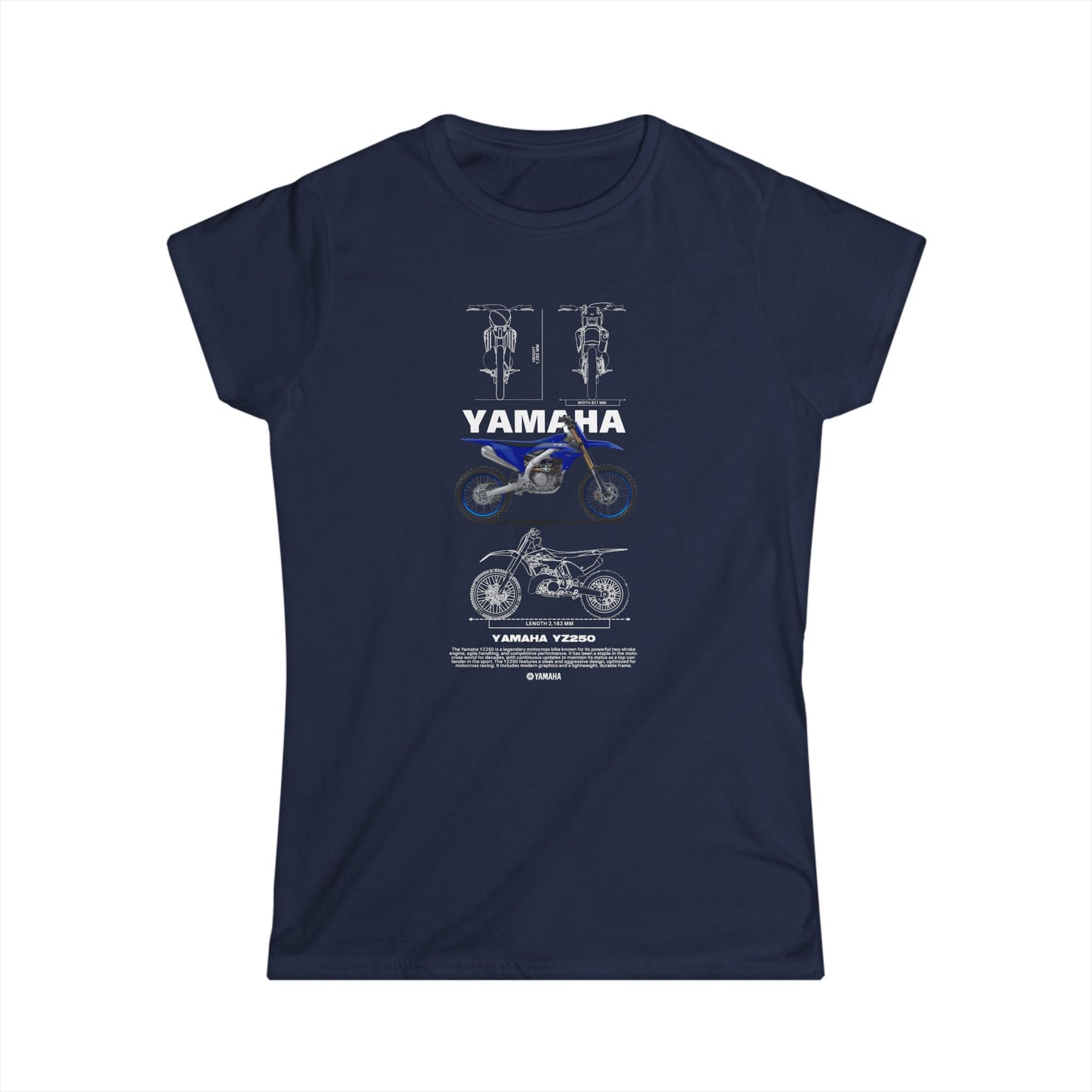 Yamaha YZ250 Motorcycle Women's Softstyle Tee - Perfect T-shirt Gift for Bikers - CreativeRino