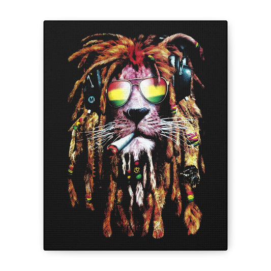 Iron Lion Zion Pop Art Canvas Wall Art - 1.25" Stretched Framed Print - CreativeRino
