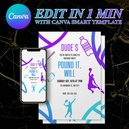 Dude Perfect Birthday Invitation Template CreativeRino