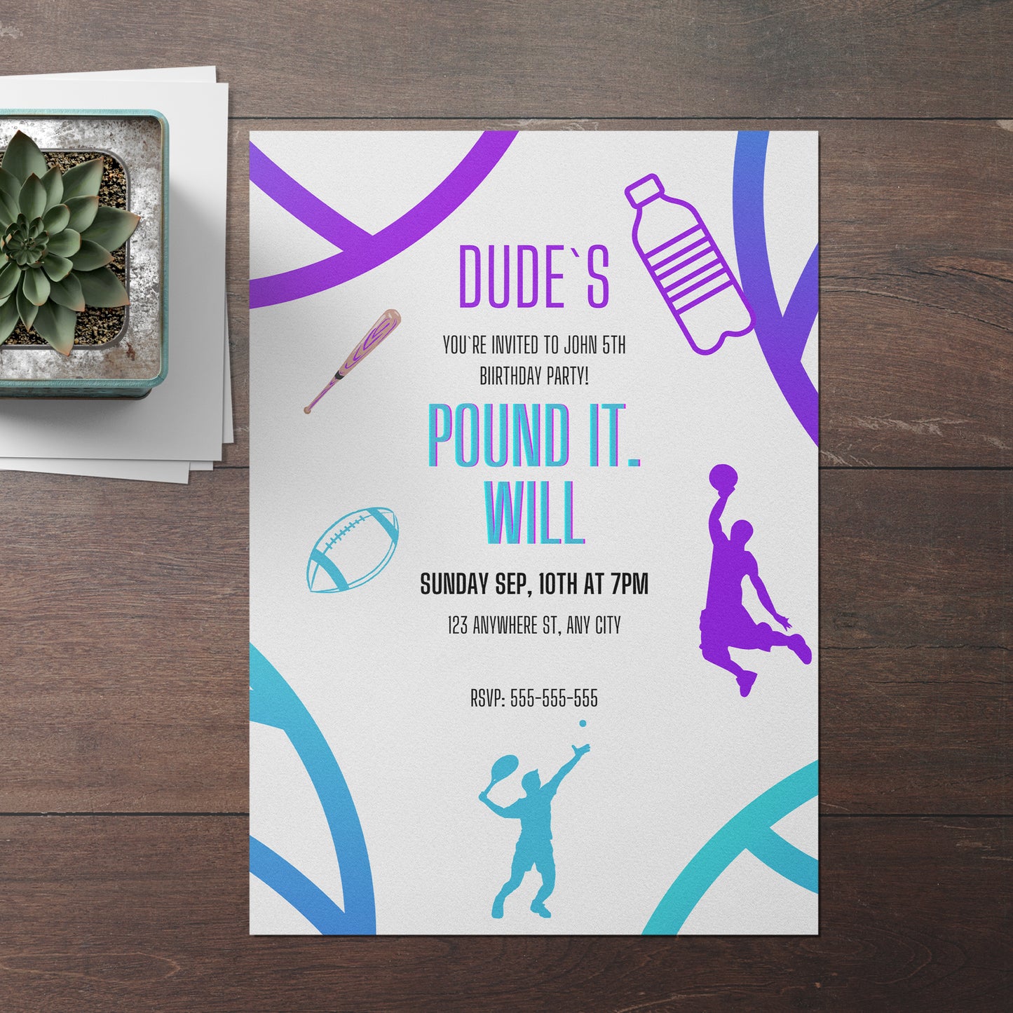 Dude Perfect Birthday Invitation Template