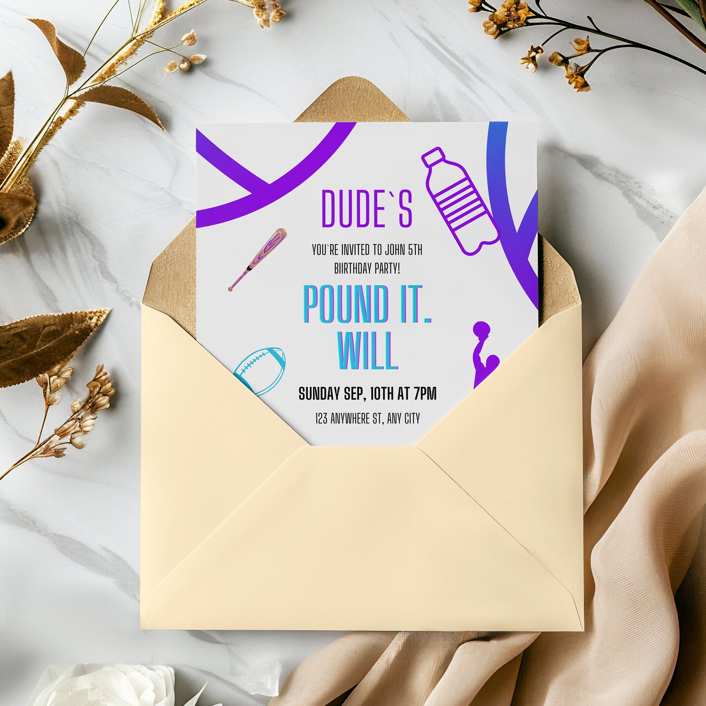 Dude Perfect Birthday Invitation Template