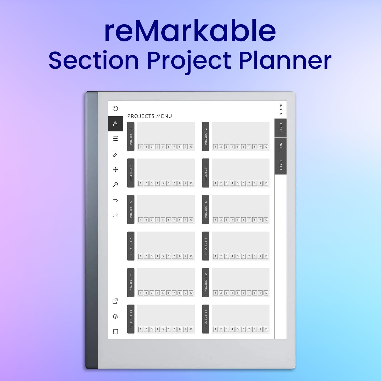 reMarkable 2 Section Project Planner Template