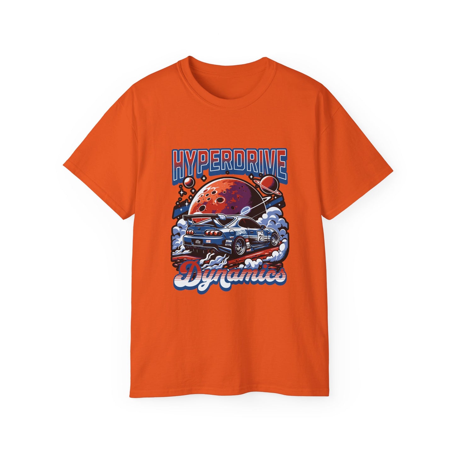 Hyperdrive Dynamics Unisex Ultra Cotton Tee - Retro Space Car Graphic T-Shirt - CreativeRino