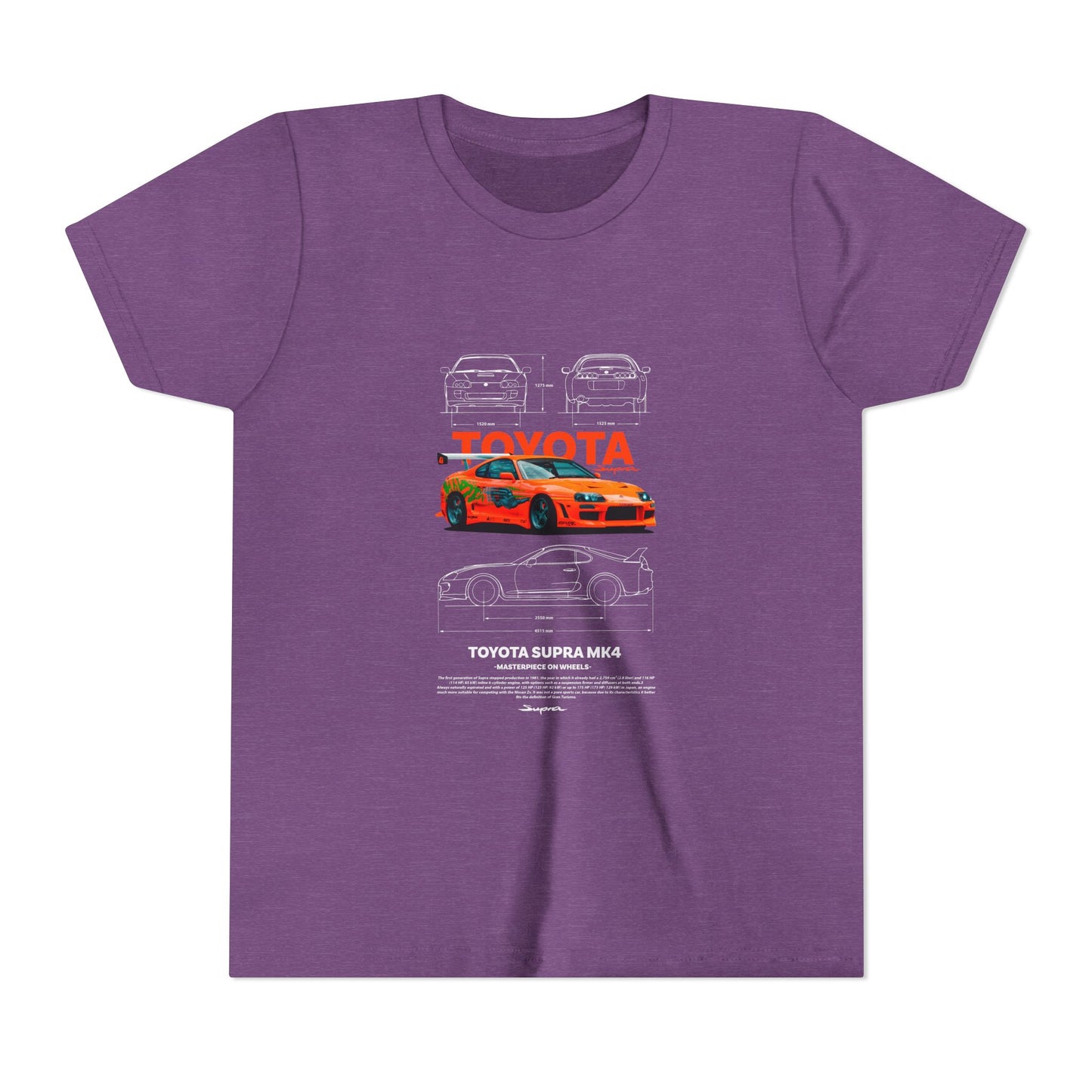 Toyota Supra MK4 Car Youth  Tee - Cool Graphic Short Sleeve T-Shirt - CreativeRino