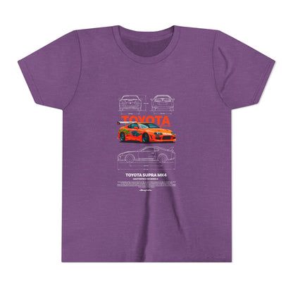 Toyota Supra MK4 Car Youth  Tee - Cool Graphic Short Sleeve T-Shirt - CreativeRino