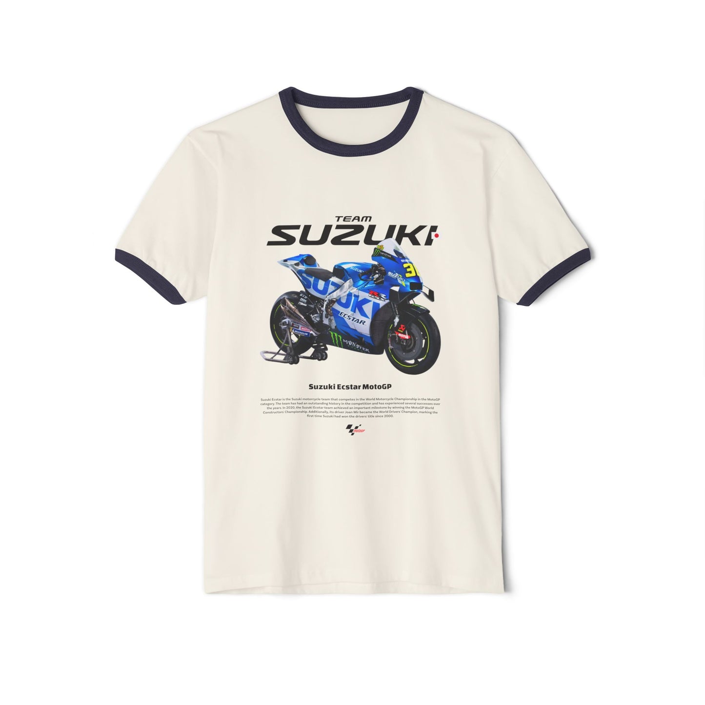 Suzuki Ecstar MotoGP Unisex Cotton Ringer T-Shirt - CreativeRino