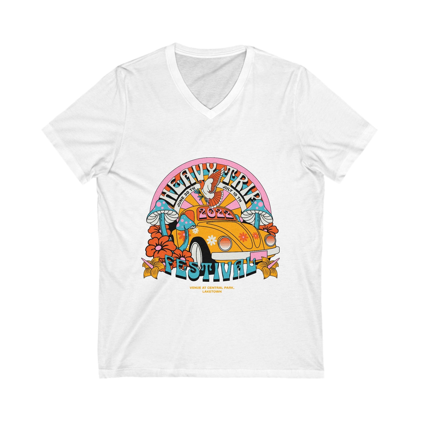 Festival V-Neck Tee – Heavy Trip 2022 T-shirt Design - CreativeRino