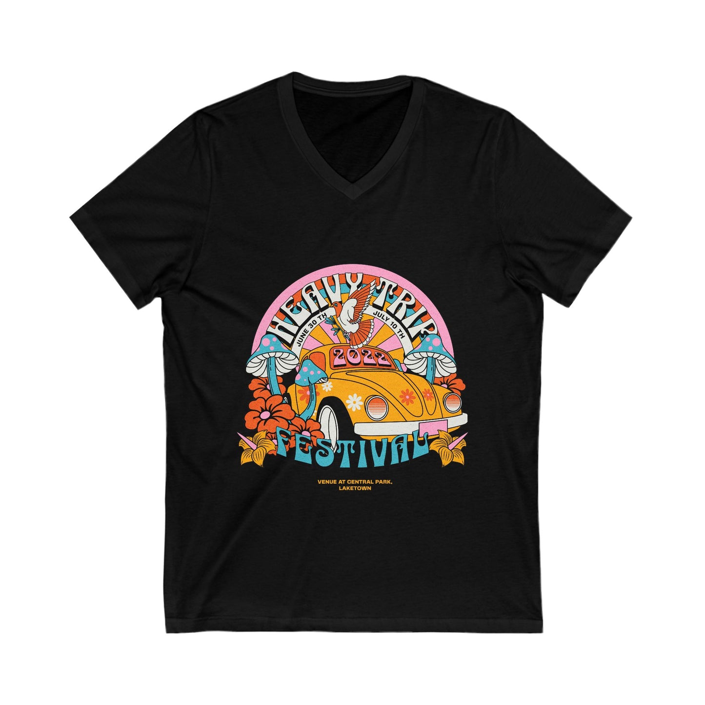 Festival V-Neck Tee – Heavy Trip 2022 T-shirt Design - CreativeRino