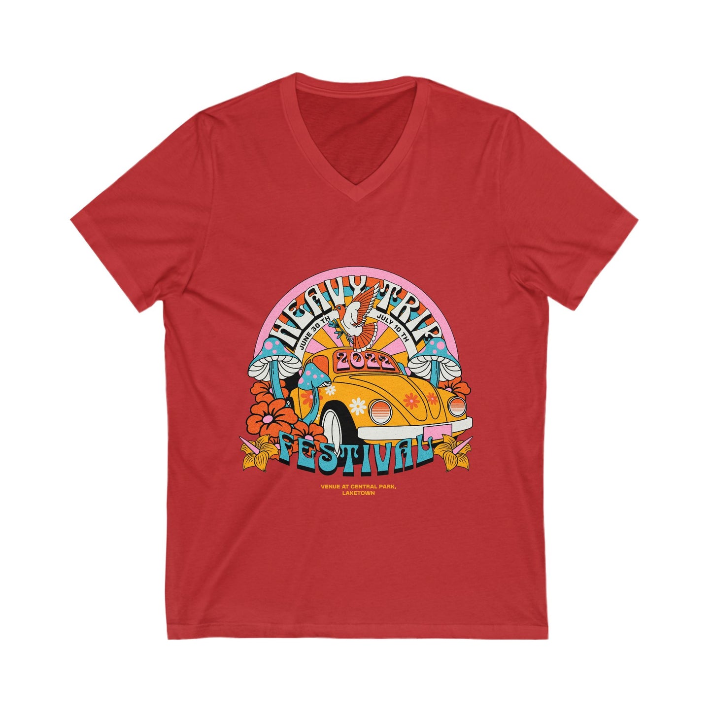 Festival V-Neck Tee – Heavy Trip 2022 T-shirt Design - CreativeRino