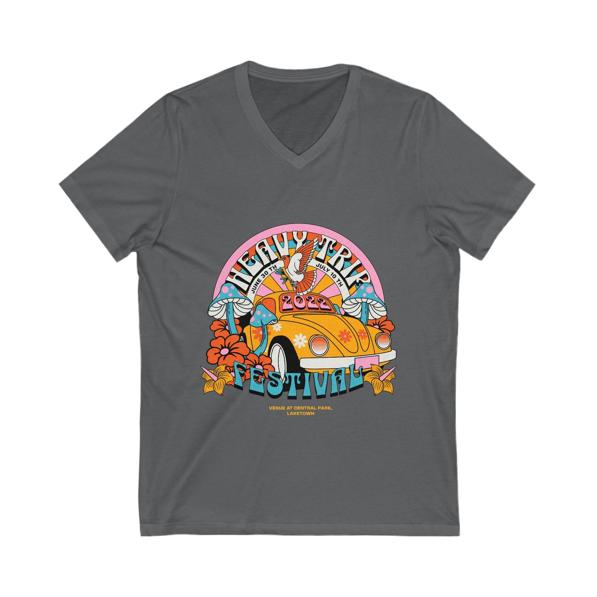 Festival V-Neck Tee – Heavy Trip 2022 T-shirt Design - CreativeRino