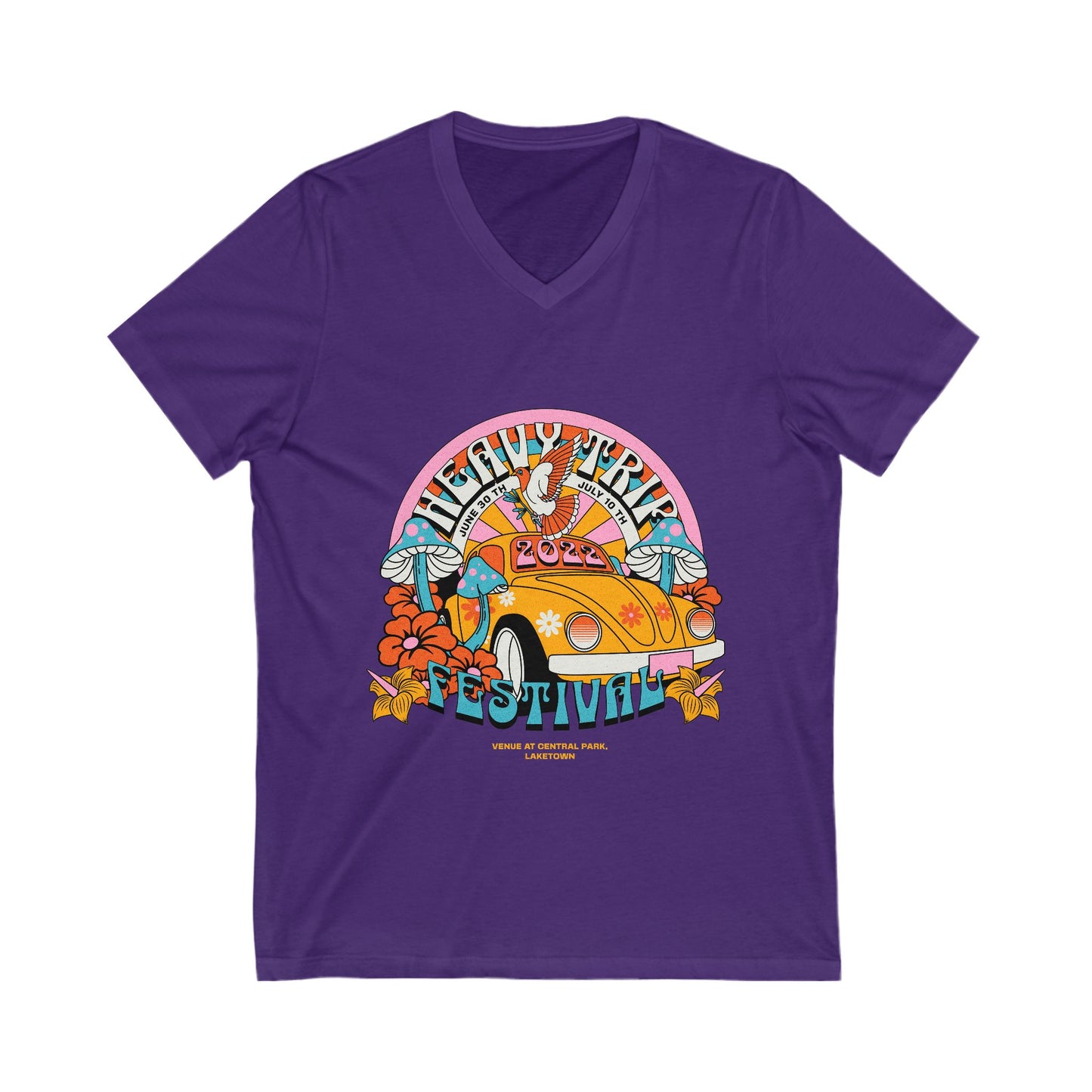 Festival V-Neck Tee – Heavy Trip 2022 T-shirt Design - CreativeRino