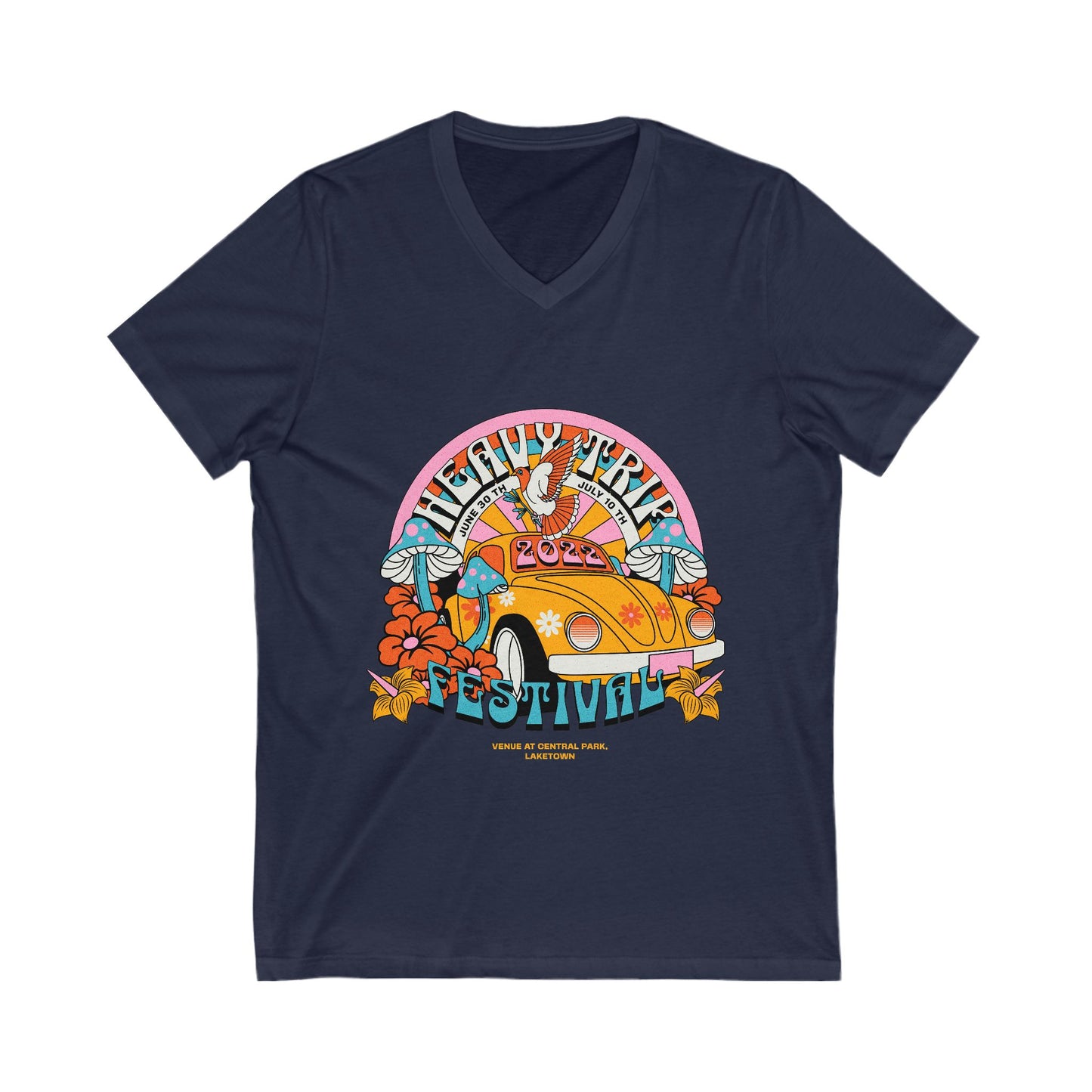 Festival V-Neck Tee – Heavy Trip 2022 T-shirt Design - CreativeRino