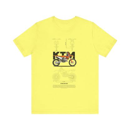 KTM 250 EXC Motorcycle Blueprint Unisex Jersey T-shirt - CreativeRino
