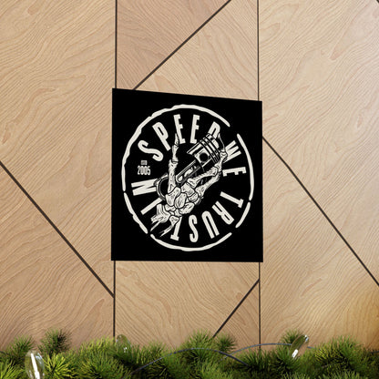 Speed & Thrills Matte Square Poster for Car Enthusiasts - CreativeRino