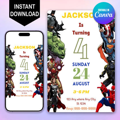 Avengers Secret Wars Birthday Invitation Template - CreativeRino