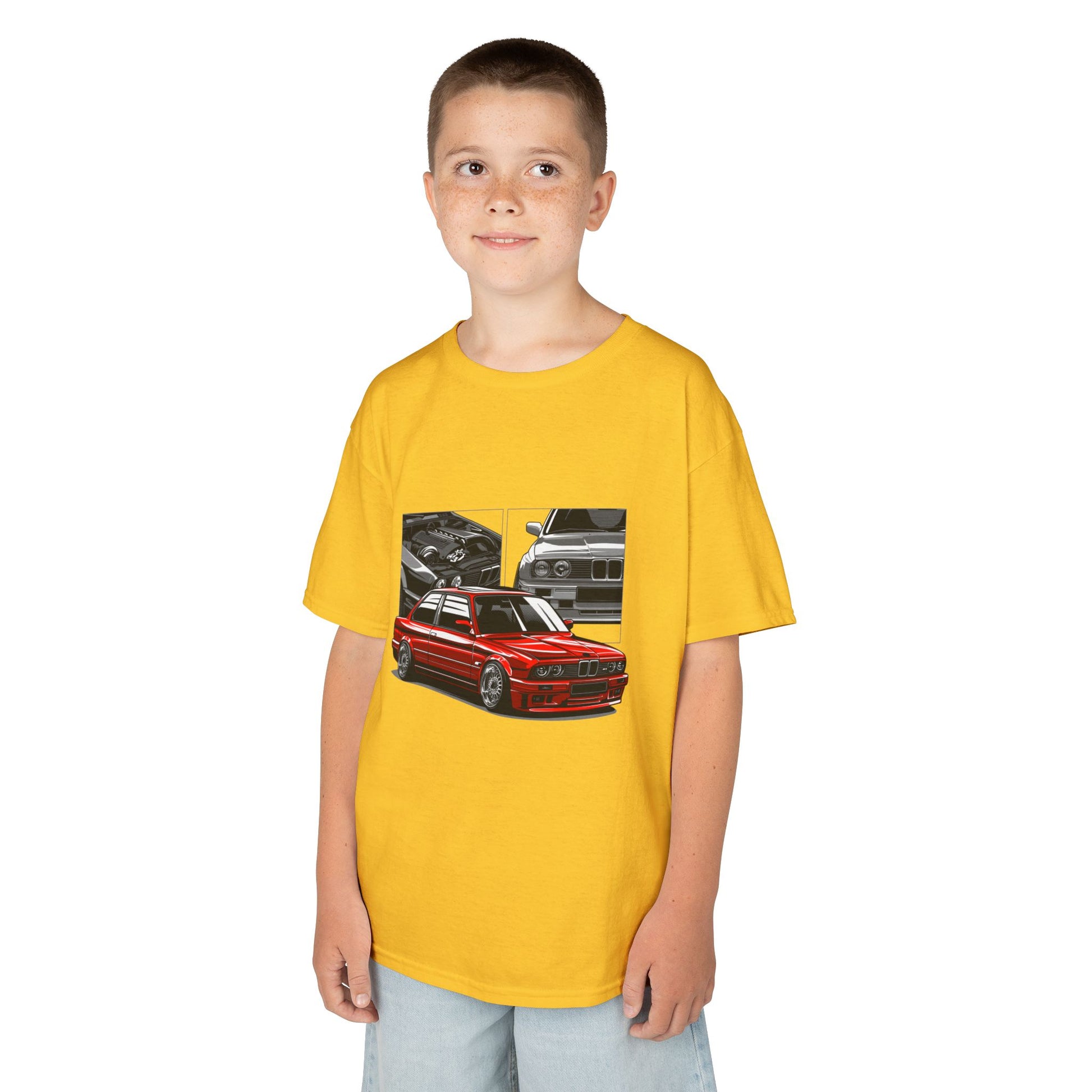 Kids Car Enthusiast Tee - Vintage Racing Design - CreativeRino