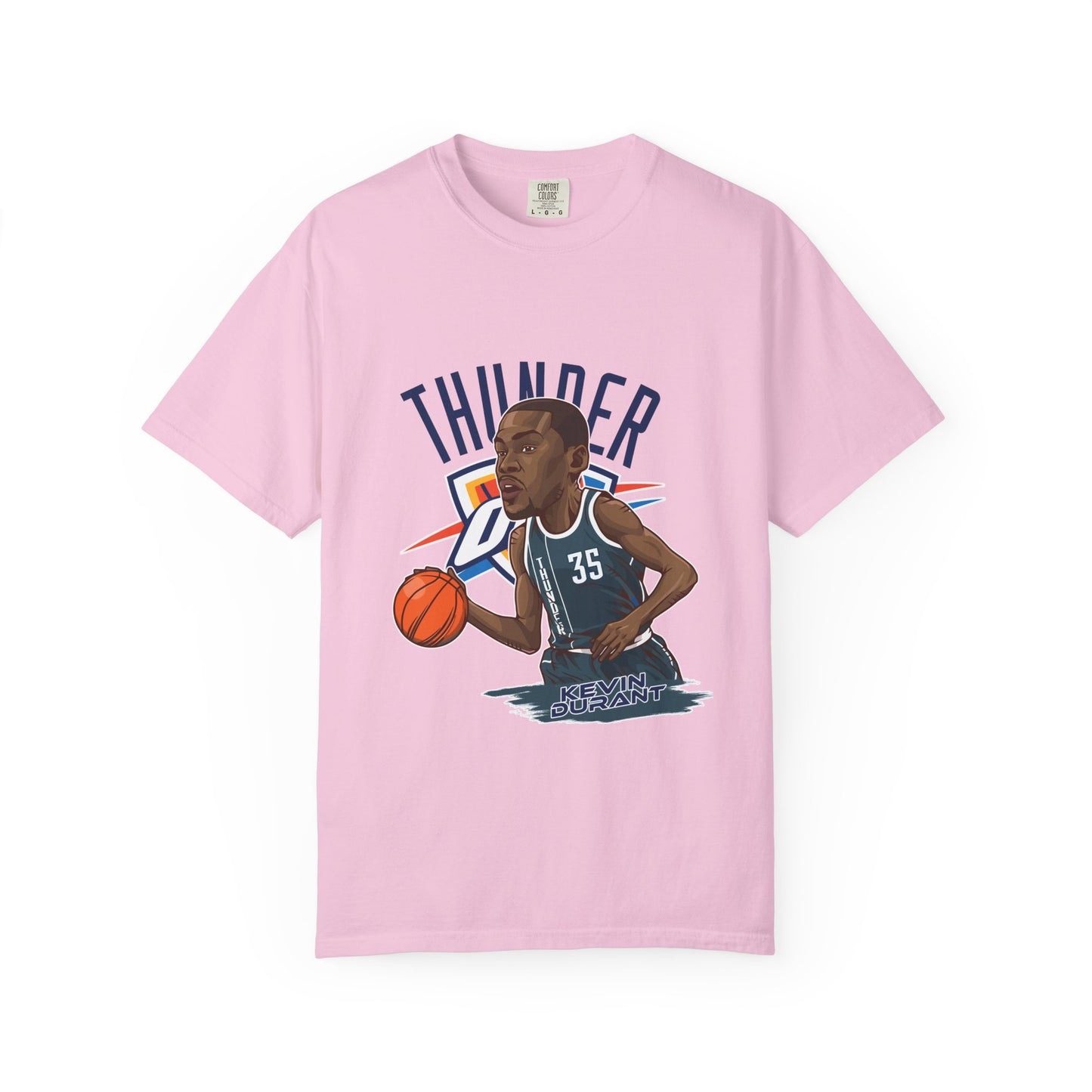 Kevin Durant Thunder Basketball T-shirt - Unisex Garment-Dyed Tee - CreativeRino