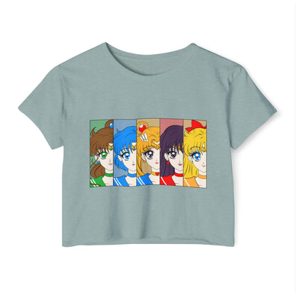 Sailor Moon Women Festival Crop Top - Retro Anime Character Design - CreativeRino