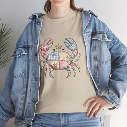 Patchwork Crab T-Shirt — Cute Coastal Animal Tee for Beach Lovers Printify