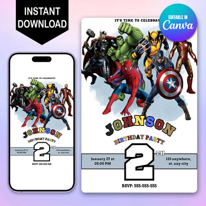 Avengers Secret Wars Birthday Invitation Template - CreativeRino