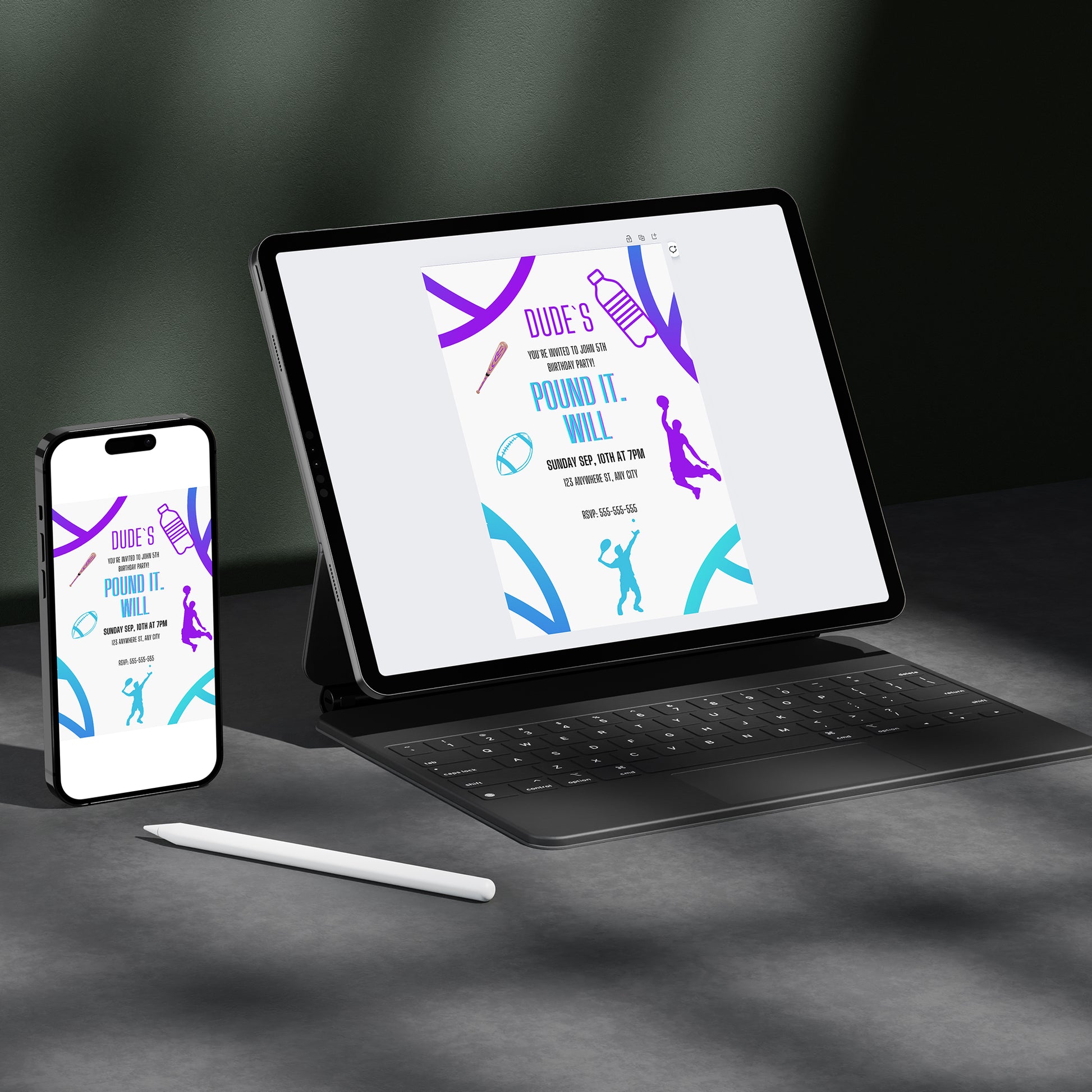 Dude Perfect Birthday Invitation Template - CreativeRino