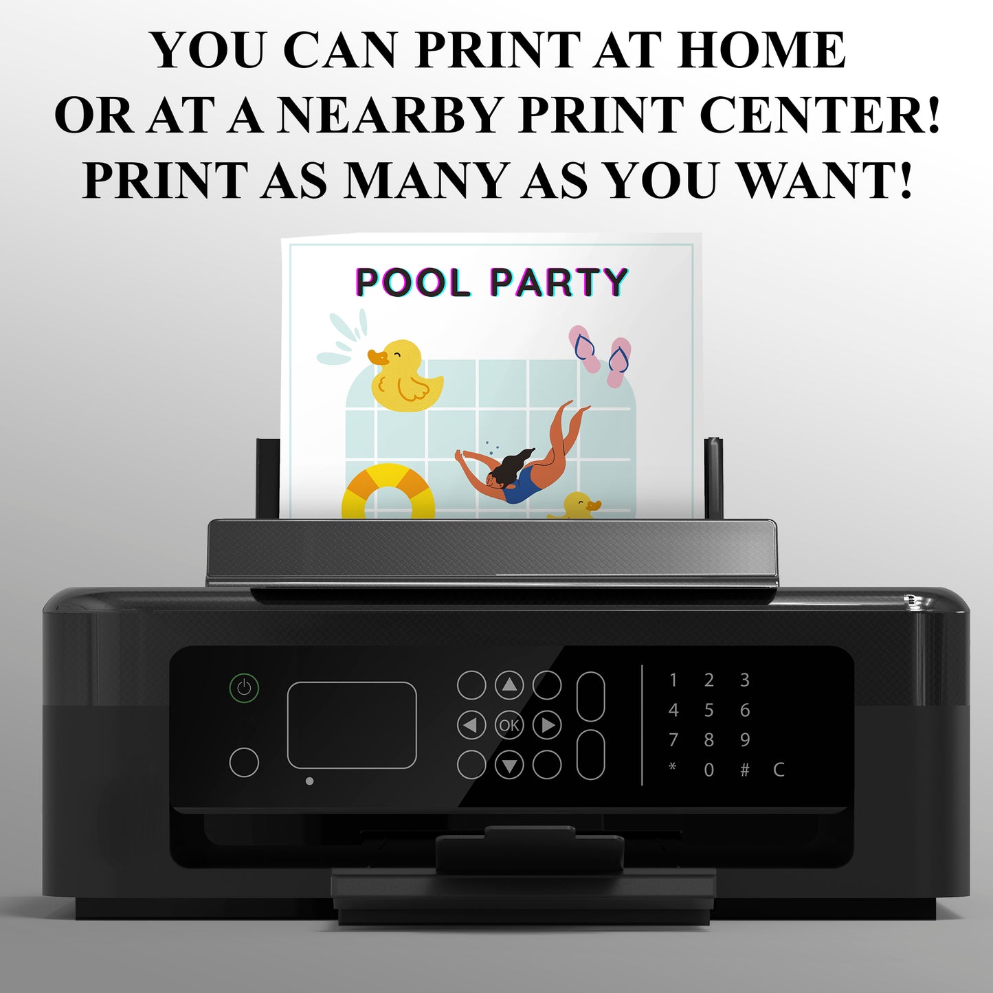 Pool Birthday Party Invitation Template